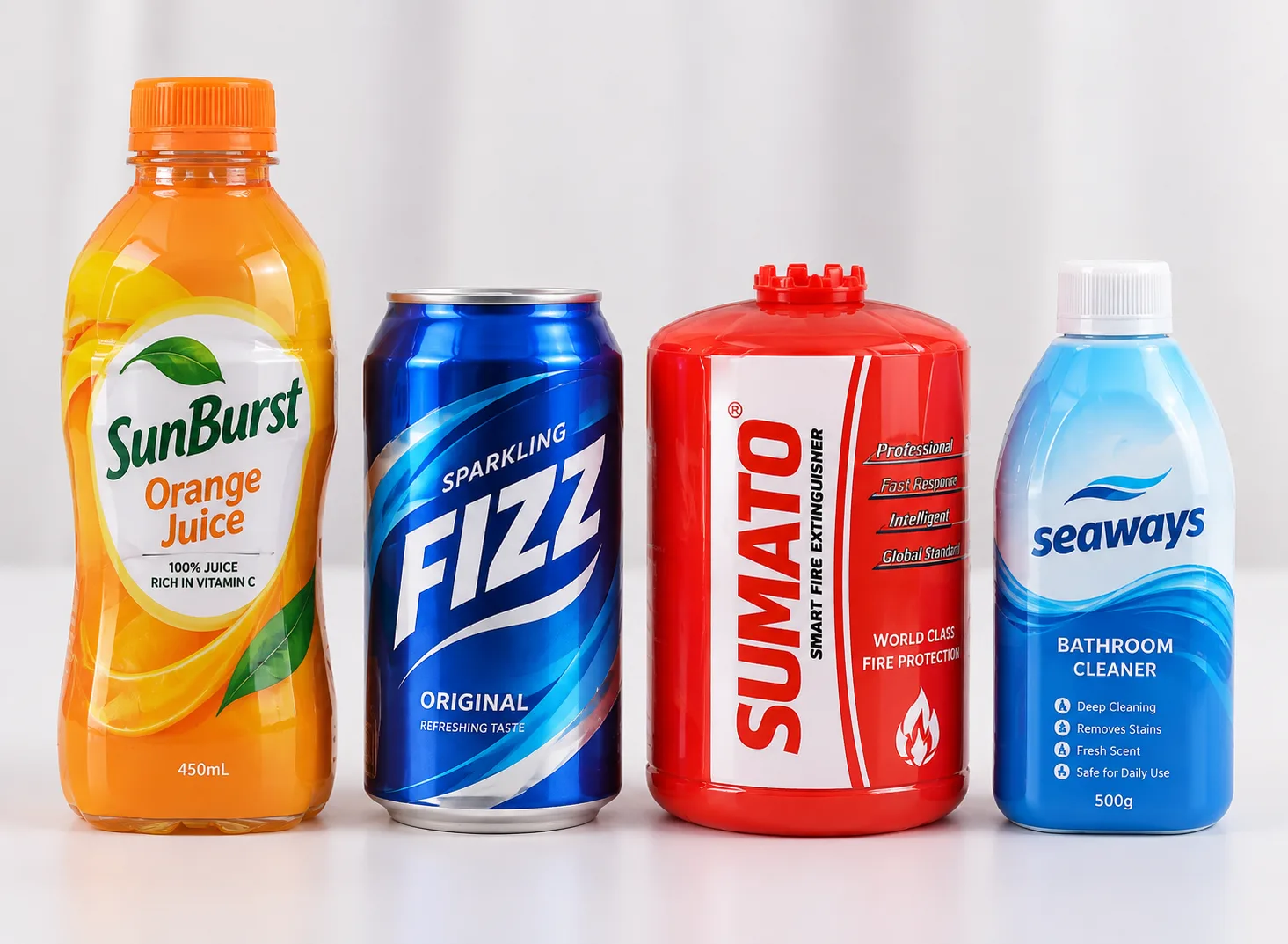 Shrink sleeve labels on beverage and personal care bottles